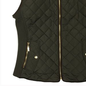 Jackets & Coats - Olive Green Quilted Vest Jackets & Coats - Olive Green Quilted Vest